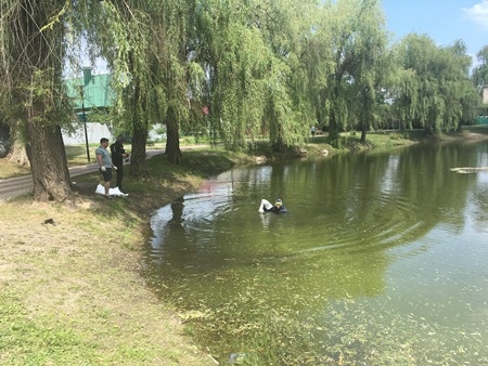 В Воронеже прошла акция по очистке от мусора дня водоемом
