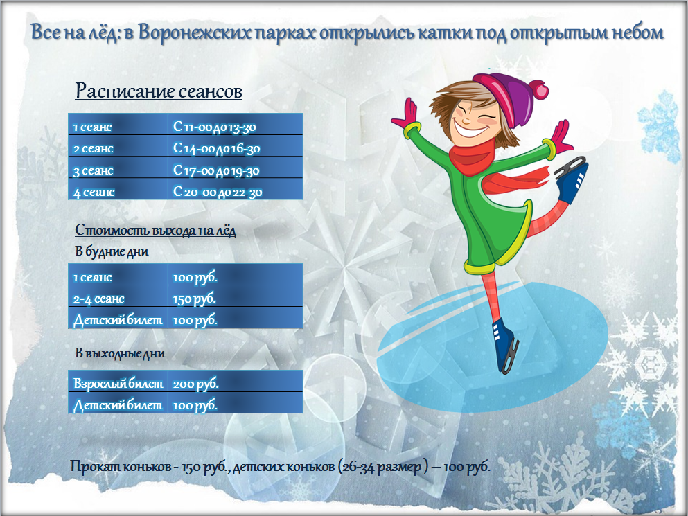Все на лёд: в Воронежских парках открылись катки под открытым небом Все на лёд: в Воронежских парках открылись катки под открытым небом